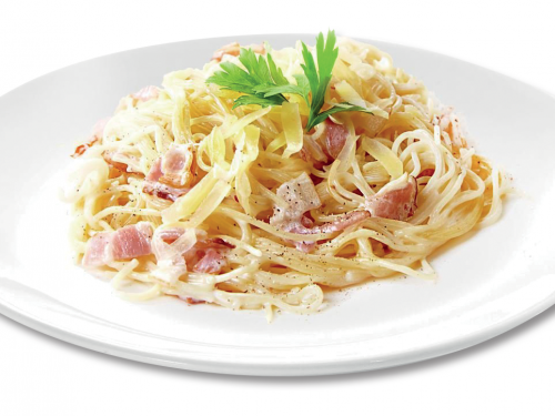 Спагетти «Карбонара» с беконом в сливочном соусе